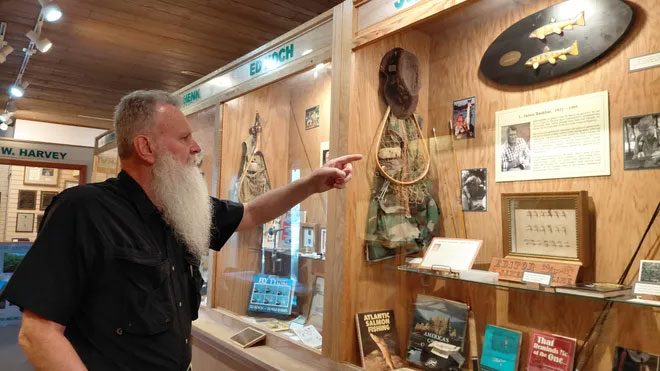 Bill Skilton presenting on the history of fly fishing in the Cumberland Valley